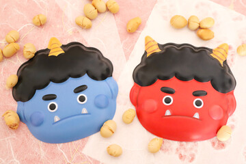 赤鬼と青鬼　節分イメージ