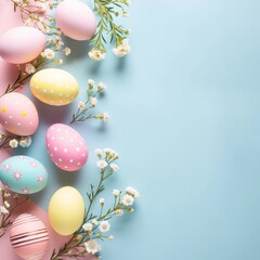 Fototapeta na wymiar easter eggs pastel background 