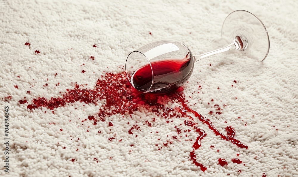 Wall mural red wine spill on a carpet