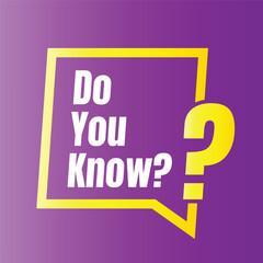 Fototapeta premium Do you know illustration art, do you know vector design, did you know question design illustration