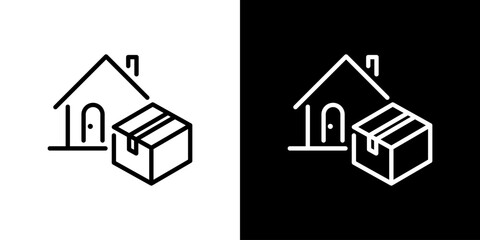 シンプルな家と荷物のアイコン
