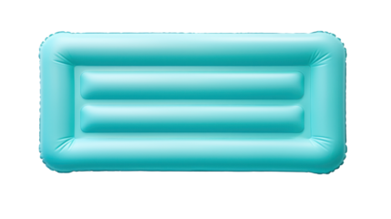 Inflatable water mattress for swimming pool top view, rubber raft, floating device Isolated on transparent background, png file.