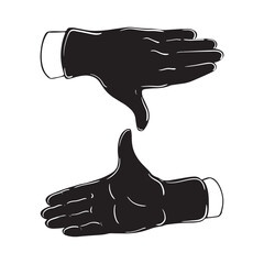 Hands gestures vector cartoon illustration 
