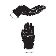 Hands gestures vector cartoon illustration 