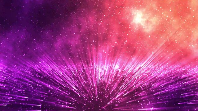 Abstract particle background animation in the sky