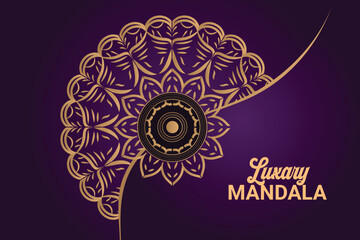 Luxury mandala background with golden petern design.
