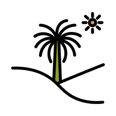 Cairo Tree Palm Filled Outline Icon