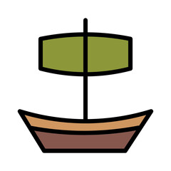Travel Boat Ship Filled Outline Icon