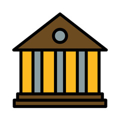 Building Greece Greek Filled Outline Icon