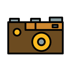 Classic Retro Camera Filled Outline Icon