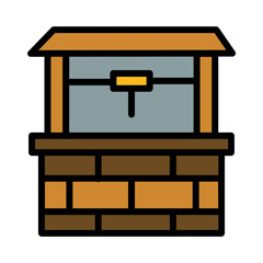 Deep Water Well Filled Outline Icon