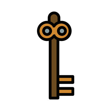 Key Pass Star Filled Outline Icon