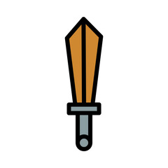 Age Blade Sword Filled Outline Icon