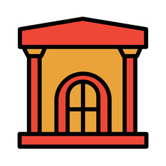Antique Building Estate Filled Outline Icon