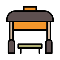 Halte City Park Filled Ouline Icon