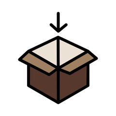 Box Cargo Arrow Filled Outline Icon