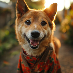 Close up of a dog Generative AI