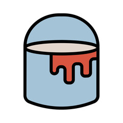 Bucket Can Color Filled Outline Icon