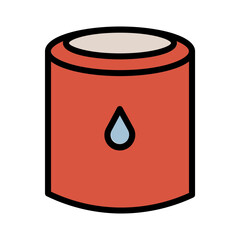 Storage Container Water Filled Outline Icon