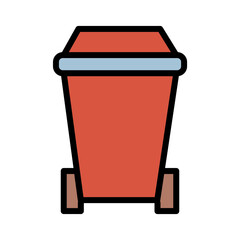 Box Bin Trash Filled Outline Icon