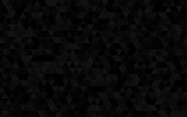 Abstract black geometric background. Retro pattern of geometric shapes. Black gradient mosaic backdrop. Geometric hipster triangular background, vector