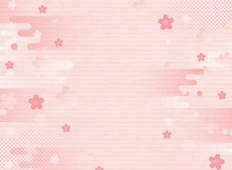 春の桜の季節と高級感な和風背景素材