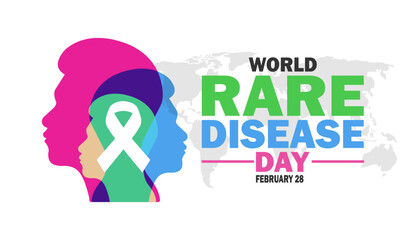 World Rare Disease Day. February 28. Holiday concept. Template for background, banner, card, poster with text inscription. Vector illustration