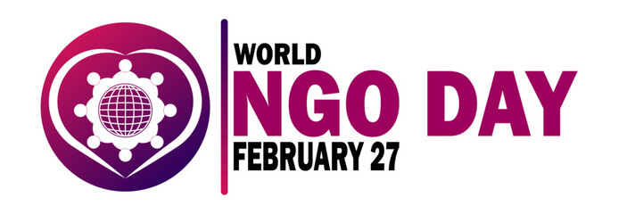 World NGO Day Vector illustration. February 27. Suitable for greeting card, poster and banner.