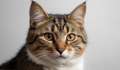 A cat on plain white background  from AI Generative