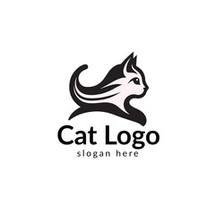 Elegant Feline Emblem Representing a Stylized Cat Logo for Modern Branding Purposes