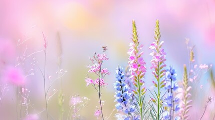 Naklejka premium wildflower. pastel color blank background 