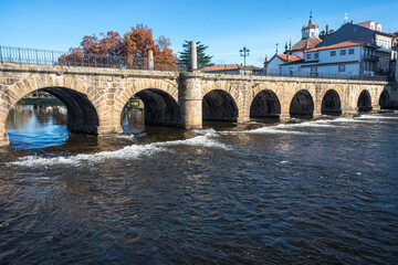 Fototapeta premium Ponte de Trajano, roman bridge on the Tamega river in Chaves, North of Portugal.