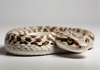 Fototapeta premium A snake on plain white background from AI Generative
