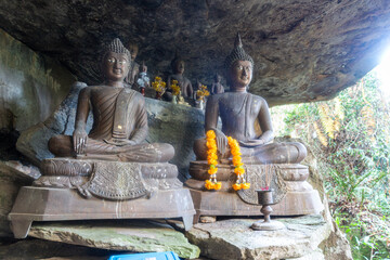 Buddha statue in the cave, at  Phu Kradueng National Park