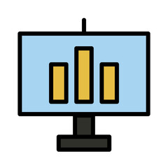 Chart Bar Graph Filled Outline Icon