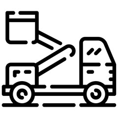 lift truck outline vector icon