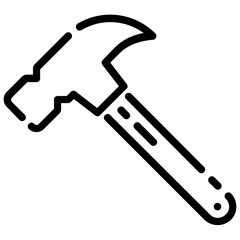 hammer outline vector icon