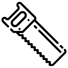 hand saw outline vector icon