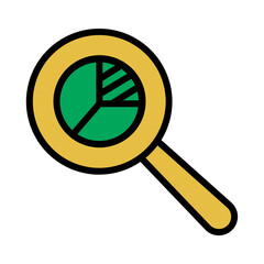 Chart Pie Search Filled Outline Icon