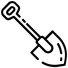 shovel outline vector icon