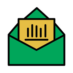 Mail Stats Report Filled Outline Icon