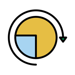 Pie Chart Refresh Filled Outline Icon