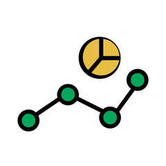 Fototapeta premium Line Chart Pie Filled Outline Icon