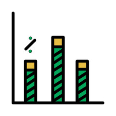 Bar Chart Graph Filled Outline Icon