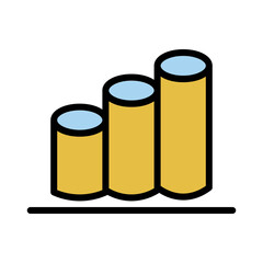 Bar Chart Graph Filled Outline Icon
