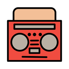 Audio Tape Player Filled Outline Icon