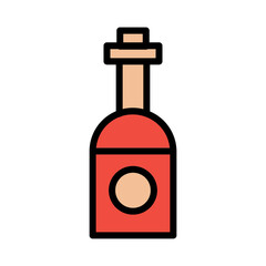 Bottle Drink Wine Filled Outline Icon