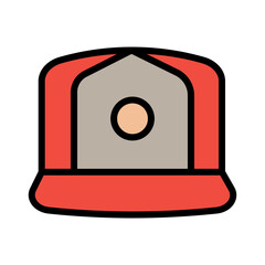 Cap Clothing Hat Filled Outline Icon