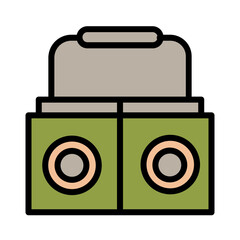 Device Music Tape Filled Outline Icon