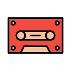 Audio Cassette Tape Filled Outline Icon